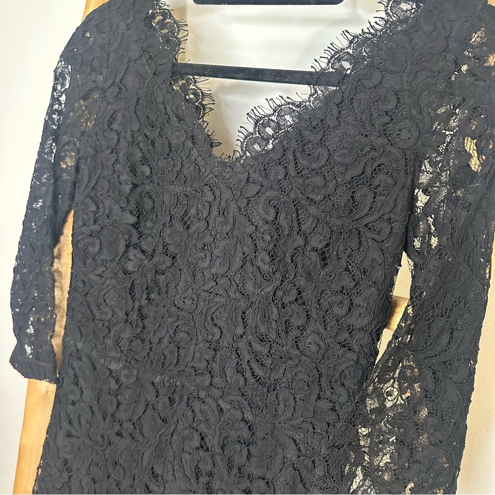 St. John Black Lace Dress 2 - Picture 3 of 11